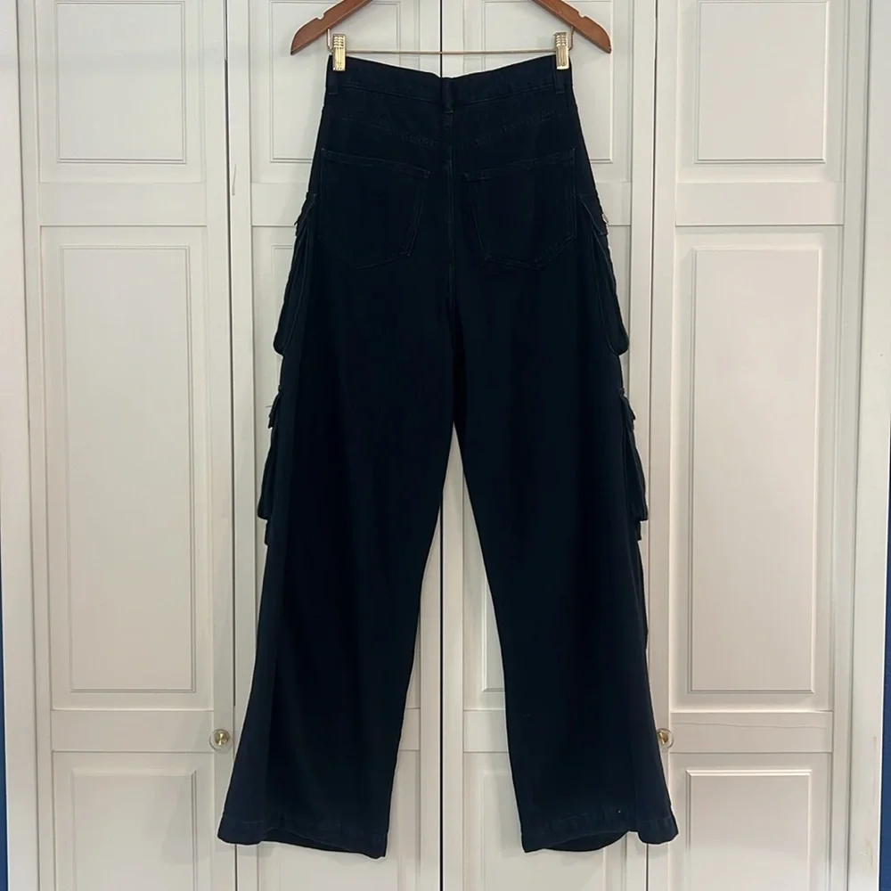 Zara Dark Denim Cargo Pant - Picture 4 of 5